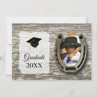 Rustic Western-style with Photo Graduation Einladung