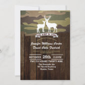 Rustic Western The Hunt Is Over Camouflage Wedding Einladung (Vorderseite)