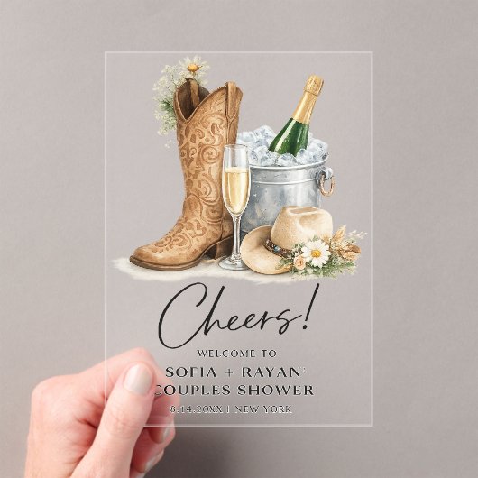 Rustic Western Wedding Invitation Acryleinladungen (Insitu (Handheld))