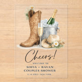 Rustic Western Wedding Invitation Acryleinladungen (Vorderseite)