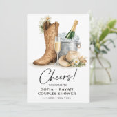 Rustic Western Wedding Invitation Einladung (Stehend Vorderseite)