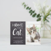 Rustic Weve bewegte neue Adresse Foto Cat Moving Postkarte (Stehend Vorderseite)