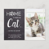 Rustic Weve bewegte neue Adresse Foto Cat Moving Postkarte (Vorderseite)
