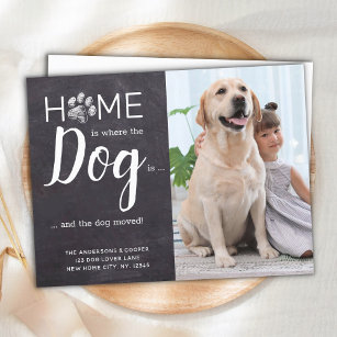 Rustic Weve bewegte neue Adresse Foto-Hund-Bewegun Postkarte