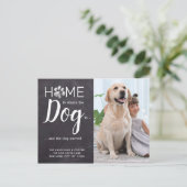 Rustic Weve bewegte neue Adresse Foto-Hund-Bewegun Postkarte (Stehend Vorderseite)