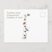 Rustic Whimsical Herbst Neue Adresse Ankündigungspostkarte (Rückseite)