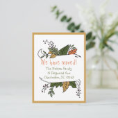 Rustic Whimsical Herbst Neue Adresse Ankündigungspostkarte (Stehend Vorderseite)