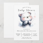 Rustic Whimsy Bear Baby Dusche Einladung (Vorne/Hinten)