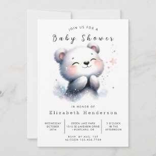 Rustic Whimsy Bear Baby Dusche Einladung