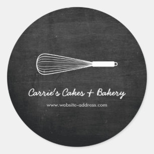 Rustic Whisk Logo Bakery, Catering Stickers