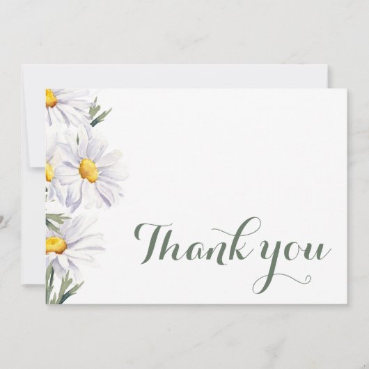 Rustic White Daisies Wedding Dankeschön Card Dankeskarte (Vorderseite)