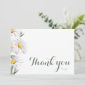 Rustic White Daisies Wedding Dankeschön Card Dankeskarte (Stehend Vorderseite)