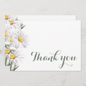 Rustic White Daisies Wedding Dankeschön Card Dankeskarte (Vorne/Hinten)