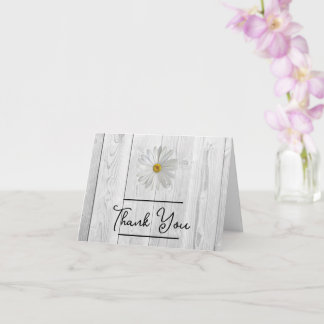 Rustic White Daisy Danke Karte
