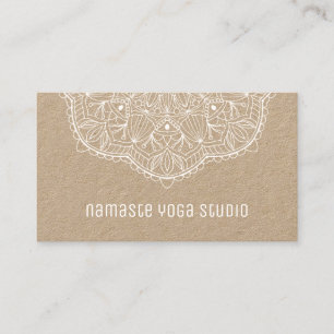 Rustic White Mandala Yoga Studio Instructor Visitenkarte