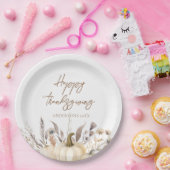 Rustic White Pumpkin Thanksgiving Pappteller (Party)