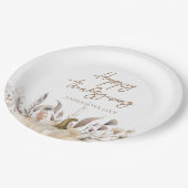 Rustic White Pumpkin Thanksgiving Pappteller (Schrägansicht)