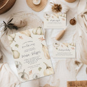 Rustic White Pumpkins Fall Baby Dusche Vielen Dank Runder Aufkleber