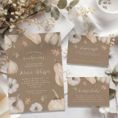 Rustic White Pumpkins Fall Baby Dusche Vielen Dank Runder Aufkleber