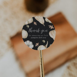 Rustic White Pumpkins Fall Baby Dusche Vielen Dank Runder Aufkleber