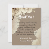 Rustic White Rose Fotovorlage Hochzeit Danke Save The Date (Rückseite)