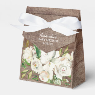 Rustic White Roses Girls Baby Showbox Geschenkschachtel
