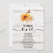 Rustic White Wood Watercolor Pumpkin Sunflower Einladung (Rückseite)