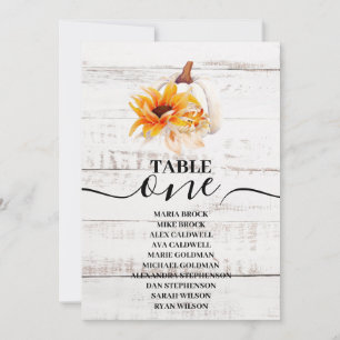 Rustic White Wood Watercolor Pumpkin Sunflower Einladung