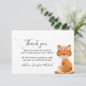 Rustic wild animal FOX Thank You Dankeskarte (Stehend Vorderseite)
