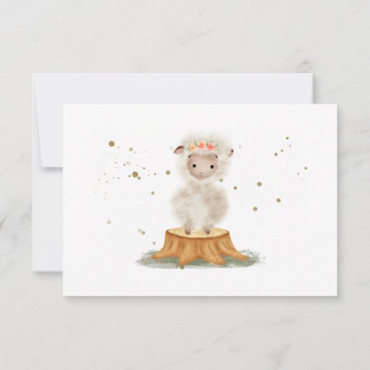 Rustic wild animal sheep cute Thank You Dankeskarte (Rückseite)