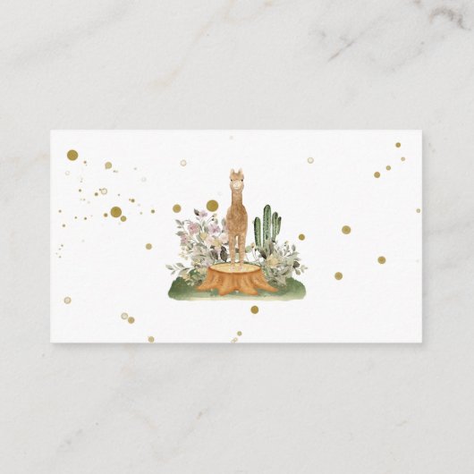 Rustic wild animals alpaca llama Thank You Begleitkarte (Rückseite)