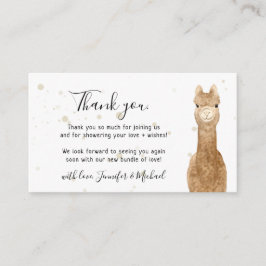 Rustic wild animals alpaca llama Thank You Begleitkarte