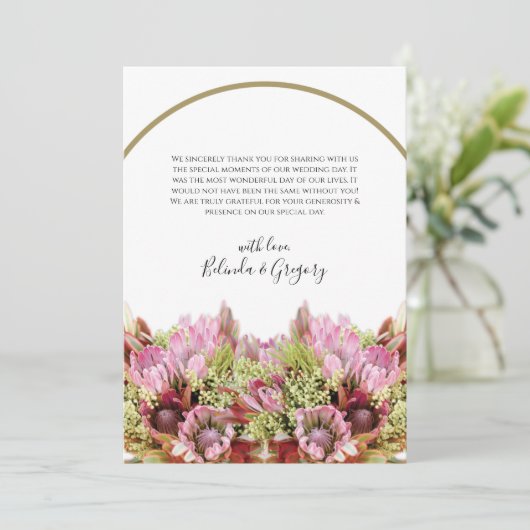 Rustic Wild Blume Bouquet Wedding Danke Karte (Stehend Vorderseite)