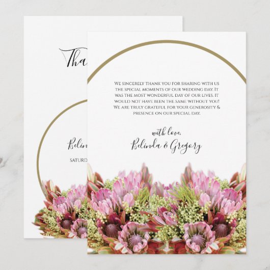 Rustic Wild Blume Bouquet Wedding Danke Karte (Vorne/Hinten)