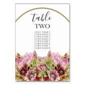 Rustic Wild Blume Bouquet Wedding Guest Names Tischnummer (Rückseite)