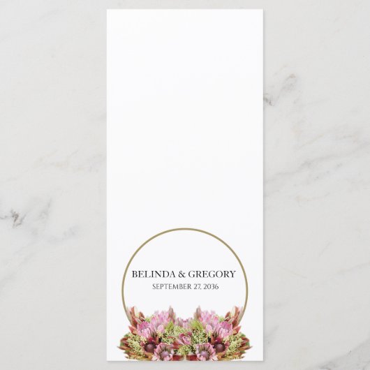 Rustic Wild Blume Bouquet Wedding Menükarte (Rückseite)