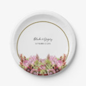 Rustic Wild Blume Bouquet Wedding Pappteller (Vorderseite)