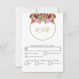 Rustic Wild Blume Bouquet Wedding RSVP Karte
