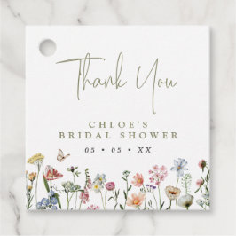 Rustic Wild Blume Brautparty Vielen Dank Geschenkanhänger