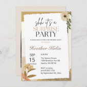 Rustic Wild Blume Foto-Rentenkarte online Einladung (Vorne/Hinten)