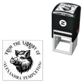 Rustic Wild Boar Head Library Name #1P Permastempel (Beispiel)