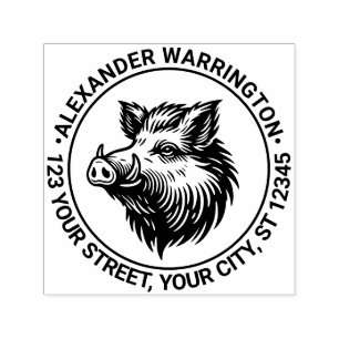 Rustic Wild Boar Rücksendeadresse Permastempel