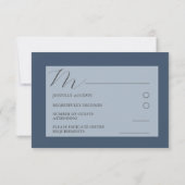 Rustic Wild Grasses Blue UAWG Wedding RSVP Karte (Rückseite)
