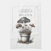 Rustic Wild Mushroom Sketch Design by CallisC Arts Geschirrtuch (Vertikal)