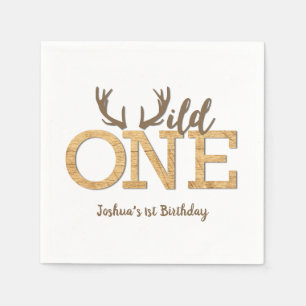 Rustic Wild One 1. Geburtstag Party Serviette