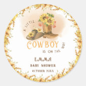 Rustic Wild West Boy Shower Runder Aufkleber (Vorderseite)