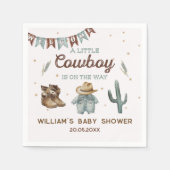 Rustic Wild West Cowboy Baby Shower Teller Serviette (Vorderseite)