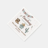 Rustic Wild West Cowboy Baby Shower Teller Serviette (Ecke)