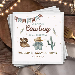 Rustic Wild West Cowboy Baby Shower Teller Serviette