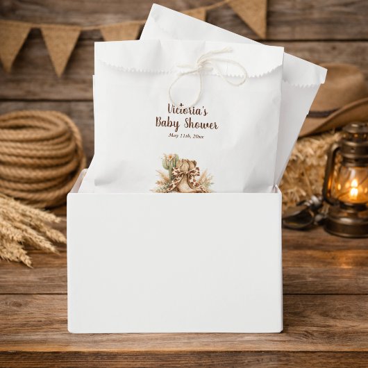 Rustic Wild West Cowboy Boot Baby Shower Thank You Geschenktütchen